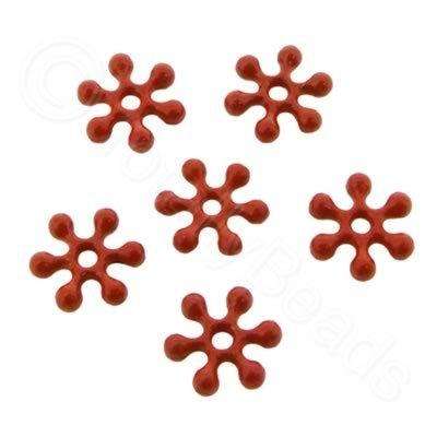 Snowflake Bead 8mm - Red 30pcs