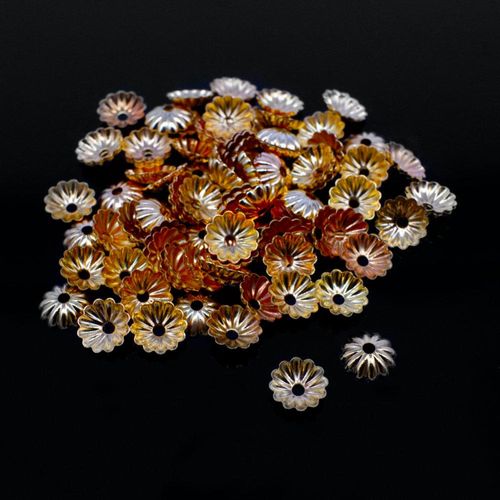 Iron Beadcap 6mm Multi Petel   Gold 200pcs for jewellery making