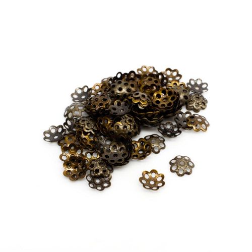 Iron Beadcap 6mm 7 Petal   Bronze 200pcs for jewellery making