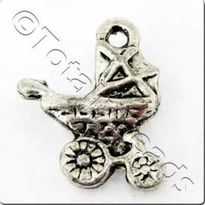 Tibetan Silver Charm - Pram 10pcs