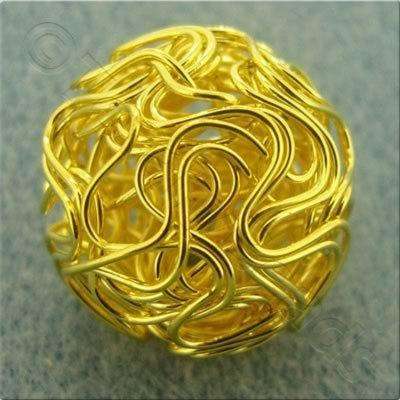 Single Wire Bead - Round 20mm - Gold 3pcs