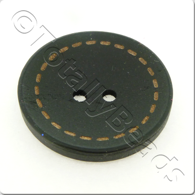 Wooden Button Stitch Effect 30mm - Black