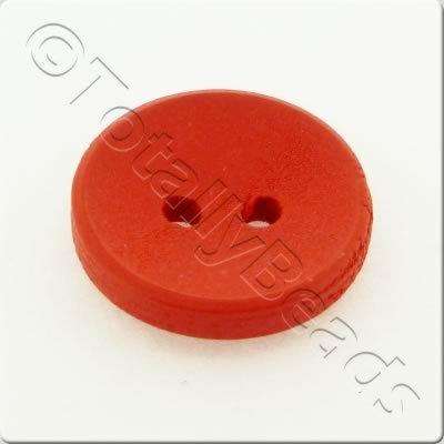 Concave Wooded Button 15mm - Red