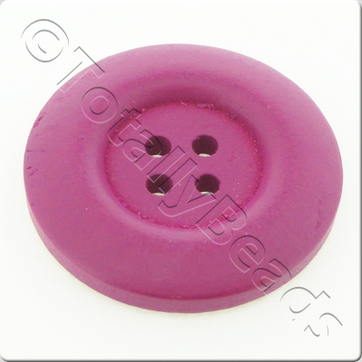 Wooden Button 30mm - Hot Pink
