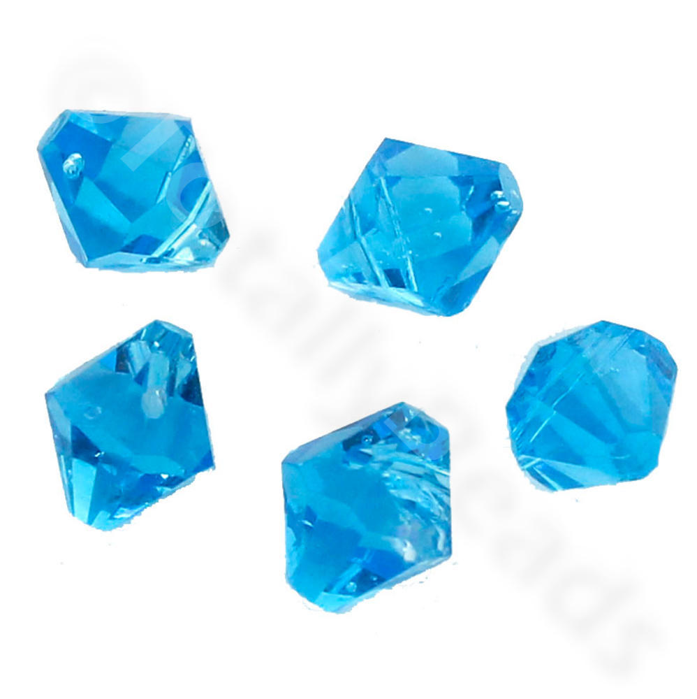 Crystal Bicone 6mm TOP DRILLED - Turquoise 10pcs