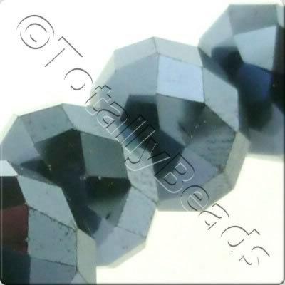 Crystal Rondelle 10x14mm - Hematite 10pcs