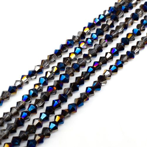 3mm crystal bicone beads blue iris cloud — faceted for jewelry making and beadwork