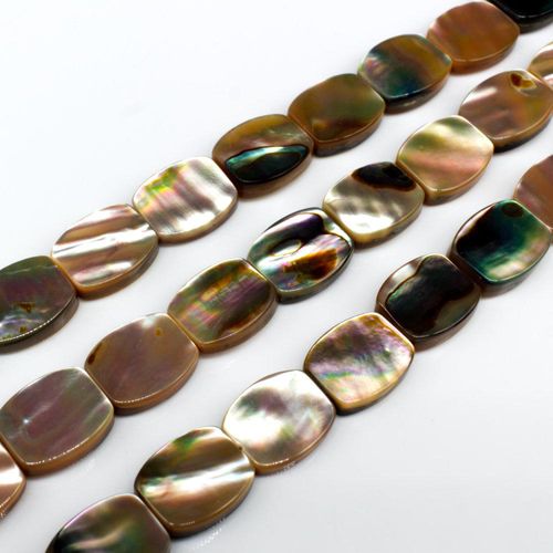 Abalone Round Rectangle Beads 10x12mm   15" string for jewellery making