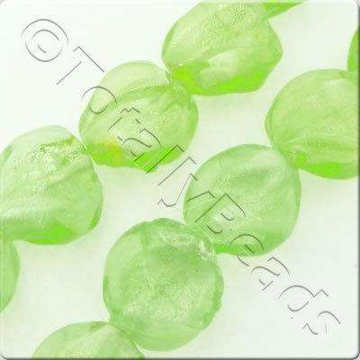 Silver Foil Twist 16mm - Lime Green - 16" String