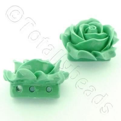 Acrylic Rose 35mm 3 Rows - Green