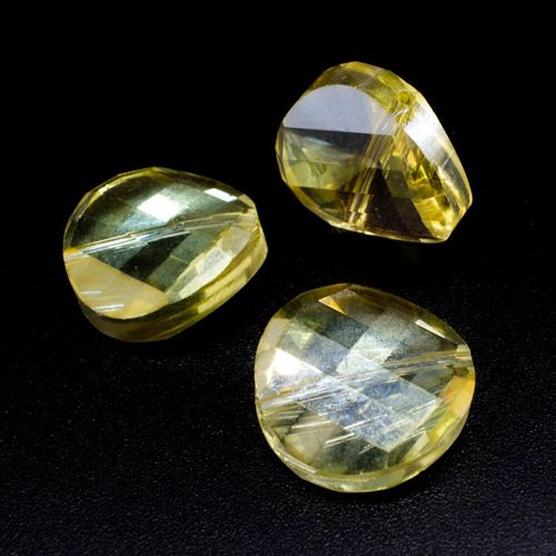 18mm crystal beads lemon ab, pack of 6 — AB finish, faceted for jewelry making and beadwork