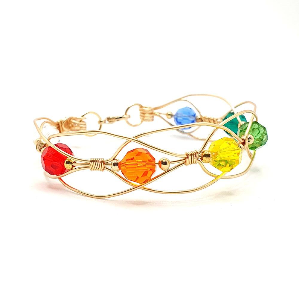 Zara Crystal Bracelet champagne bracelet making kit — DIY set with beads and instructions for creating handmade jewelry