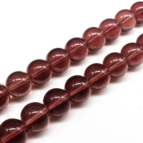 Glass Beads 12mm Round   Amethyst 14" String for jewellery making