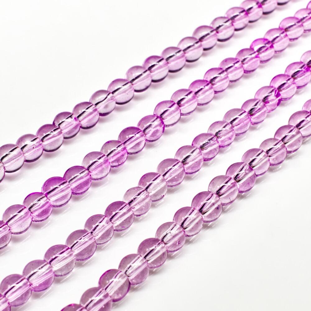 Glass Beads 4mm Round   Mauve 14" String for jewellery making