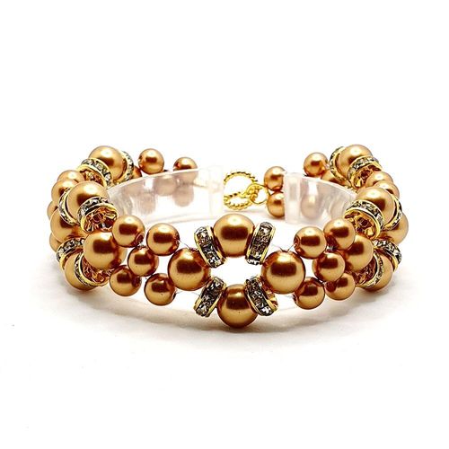 Adeline Bracelet Makes 2 dark gold bracelet making kit — DIY set with beads and instructions for creating handmade jewelry