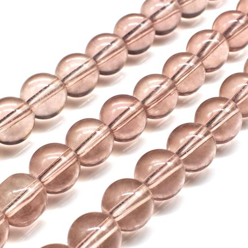 Glass Beads 10mm Round   Pale Amethyst 14" String for jewellery making