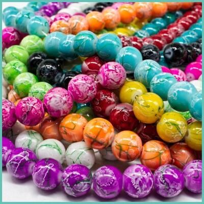 GLASS BEADS Assorted shapes and sizes from only 50p string