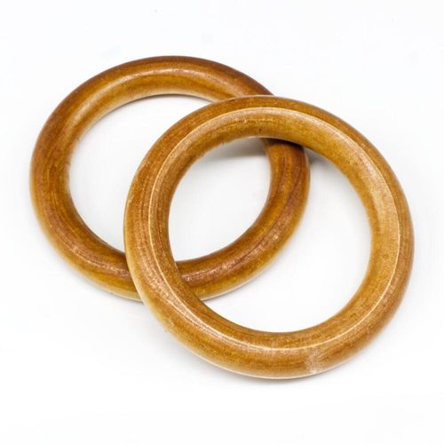 Wooden Ring 69mm Varnish Natural 2pc 2 Pieces for jewellery making