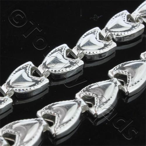 Chain Silver Plated - Heart 7x10mm