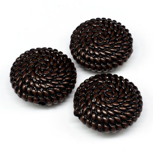 Acrylic Rope Beads Disc 25mm 6pcs   Brown for jewellery making