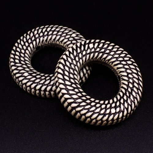 Acrylic Rope Beads Donut 41mm 3pcs   Ivory for jewellery making