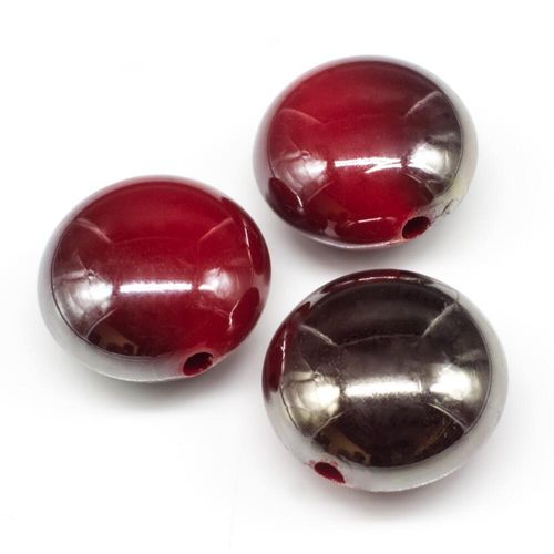 Acrylic Shadow Disc Beads 17mm 10pcs   Fuschia for jewellery making