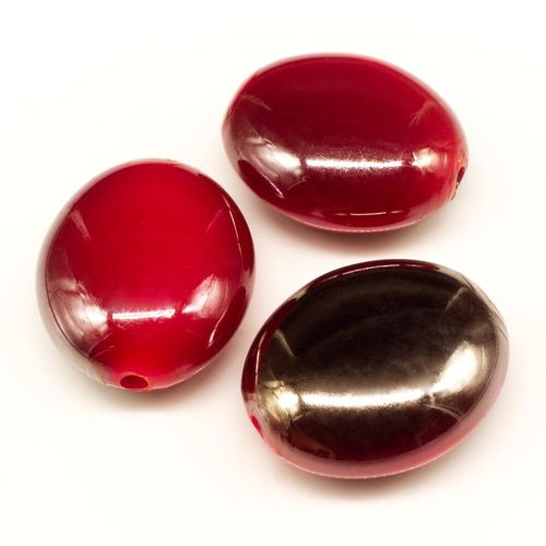 Acrylic Shadow Oval Beads 23mm 8pcs   Fuschia for jewellery making