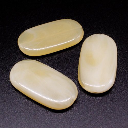 Acrylic Swirl Flat Oval 28mm 10pcs   Ivory for jewellery making