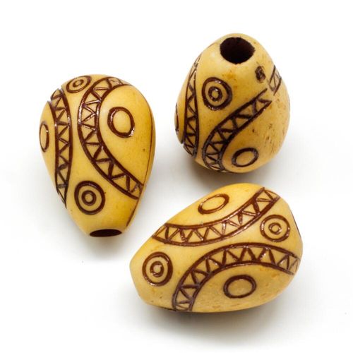 Acrylic Imatation Bone Drop Beads 20mm 10pcs   Cream for jewellery making