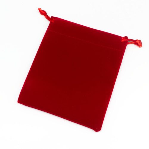 Velvet Gift Pouch 12cm   Red for jewellery making
