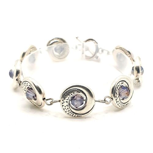 Larissa Swirl Bracelets purple ab bracelet making kit — DIY set with beads and instructions for creating handmade jewelry