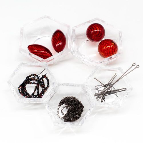 Hollow Glass Earrings red & black earring making kit — DIY set with beads and instructions for creating handmade jewelry