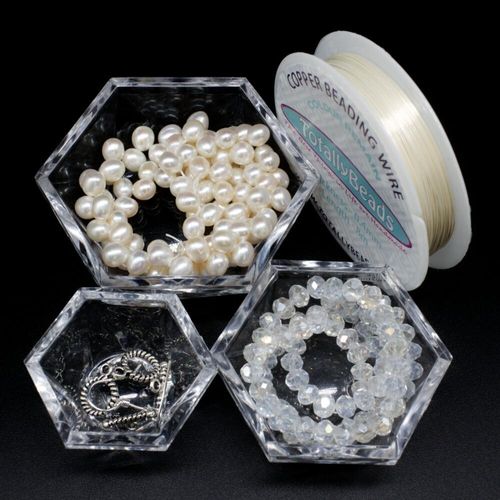 Twisted Vine Pearl Necklace ivory necklace making kit — DIY set with beads and instructions for creating handmade jewelry