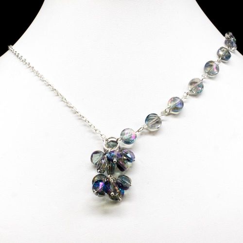 Isabelle Necklace half blue iris necklace making kit — DIY set with beads and instructions for creating handmade jewelry