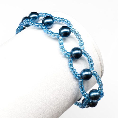 Layla Bracelet Makes 4 denim blue bracelet making kit — DIY set with beads and instructions for creating handmade jewelry