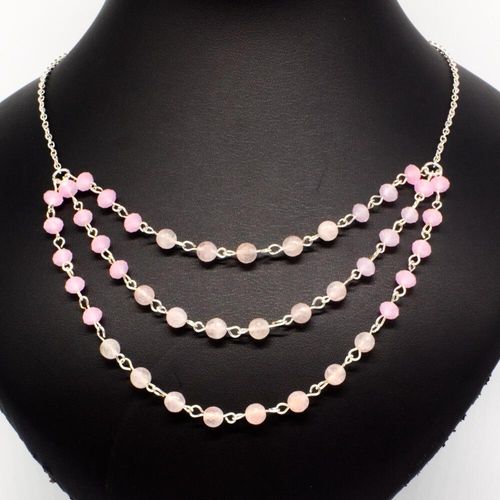 Nadira Necklace rose quartz necklace making kit — DIY set with beads and instructions for creating handmade jewelry
