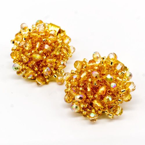 Crystal Cluster Earrings 4 Pairs dark topaz earring making kit — DIY set with beads and instructions for creating handmade jewelry