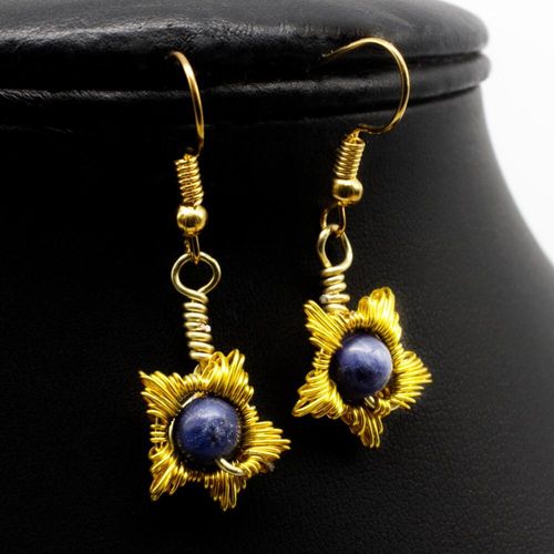 Solaris Star Earrings sodalite earring making kit — DIY set with beads and instructions for creating handmade jewelry