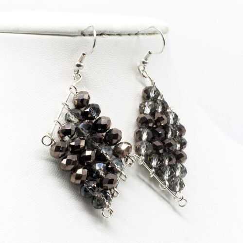 Hallie Earrings black diamond earring making kit — DIY set with beads and instructions for creating handmade jewelry
