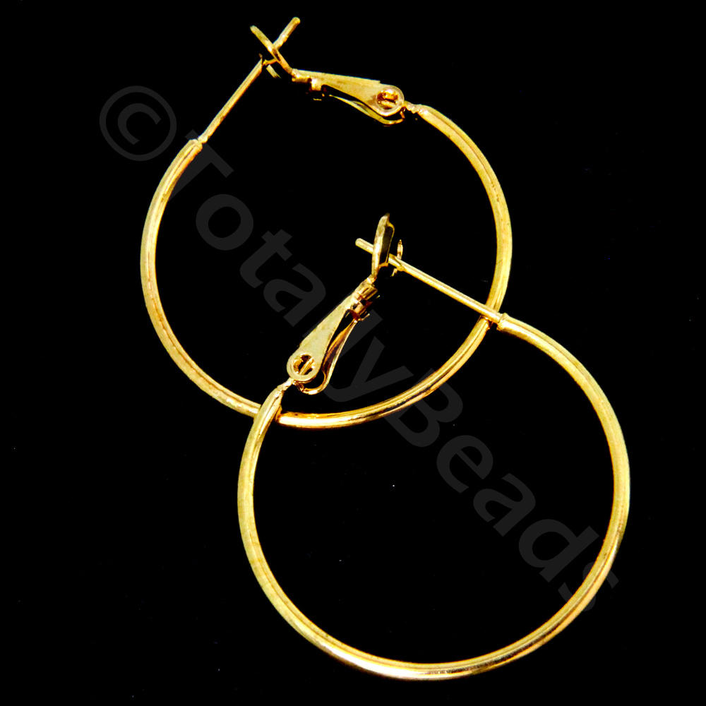 Hoop Earring 25mm 1 Pair - Gold