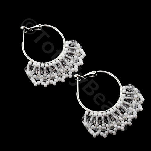Florence Earring Pack silver & crystal earring making kit — DIY set with beads and instructions for creating handmade jewelry