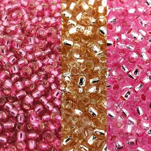 Ombre Heart Seed Bead Packs   Pinks for jewellery making