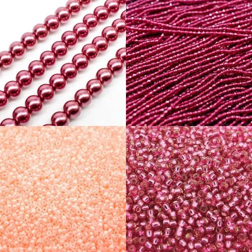 BC24 WK23 Mosiac Bracelet   Dark Pink 6mm for jewellery making
