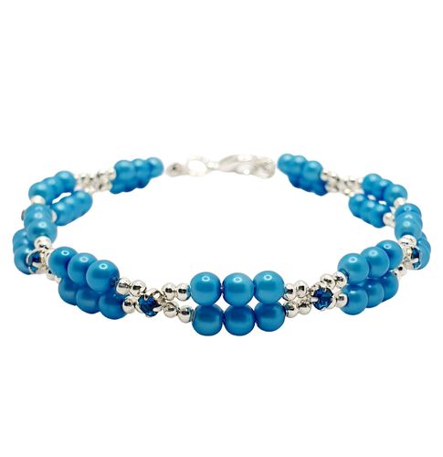 Charlene Chaton Bracelets cornflower blue bracelet making kit — DIY set with beads and instructions for creating handmade jewelry