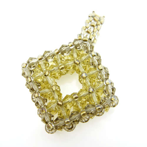 Crystal Bicone Diamond Pendant honey bee jewelry making kit — DIY set with beads and instructions for creating handmade jewelry