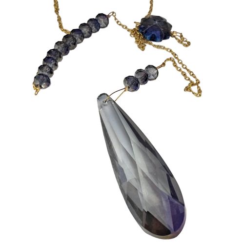 Lucky Drop Suncatcher Makes 2 purple shimmer jewelry making kit — DIY set with beads and instructions for creating handmade jewelry