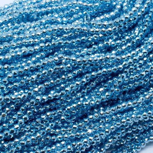 1.5mm crystal beads metallic blue — faceted for jewelry making and beadwork