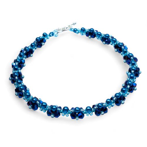 Kassia Diamond Bracelet Makes 2 blue iris bracelet making kit — DIY set with beads and instructions for creating handmade jewelry