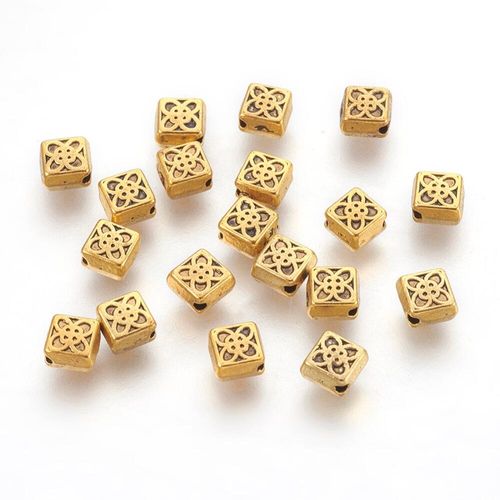 Antique Gold Diamond Square 5mm 40pcs for jewellery making