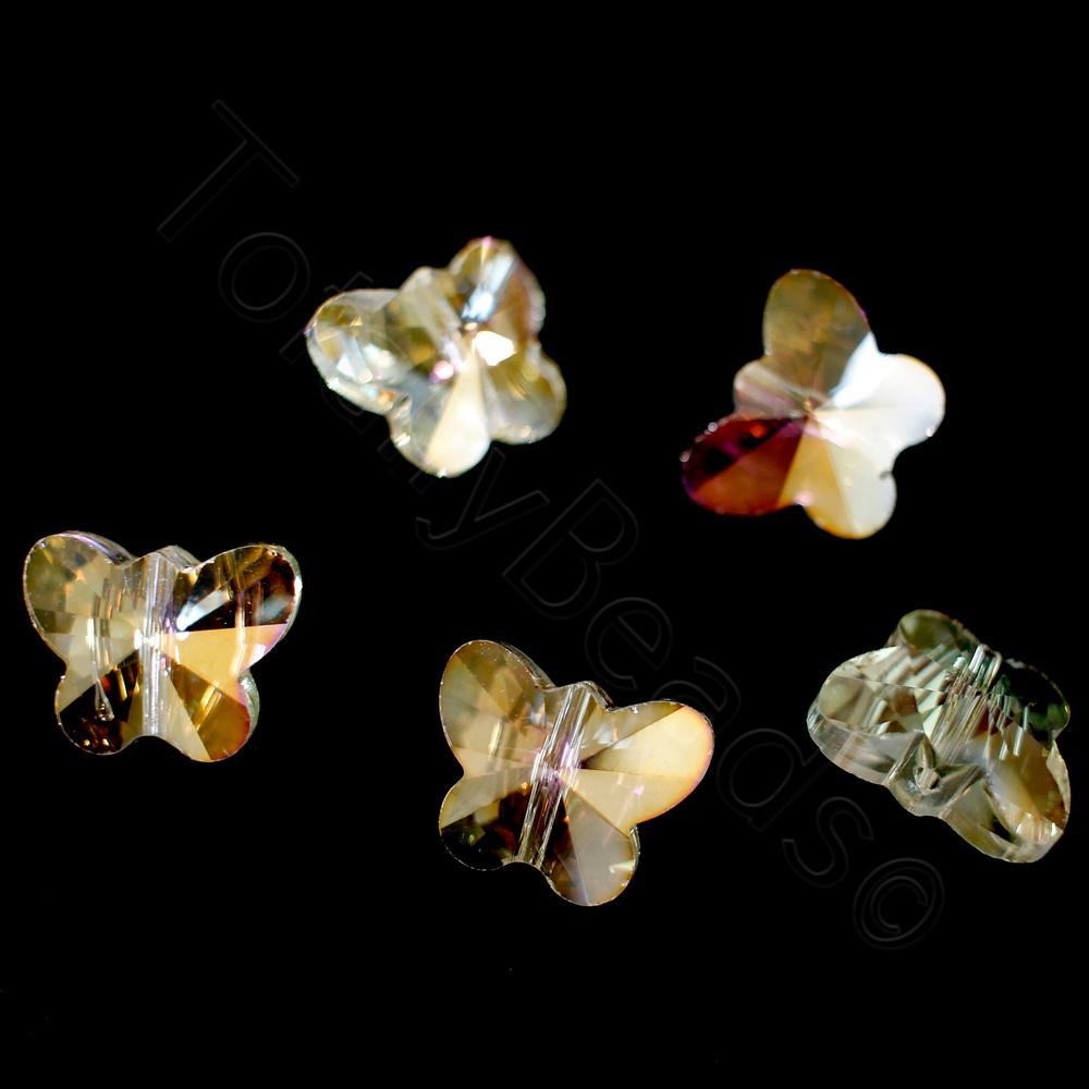 Crystal Butterfly Beads - Lemon 14x12mm 8pcs